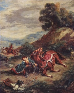  muerte pintura - la muerte de laras 1858 Eugène Delacroix